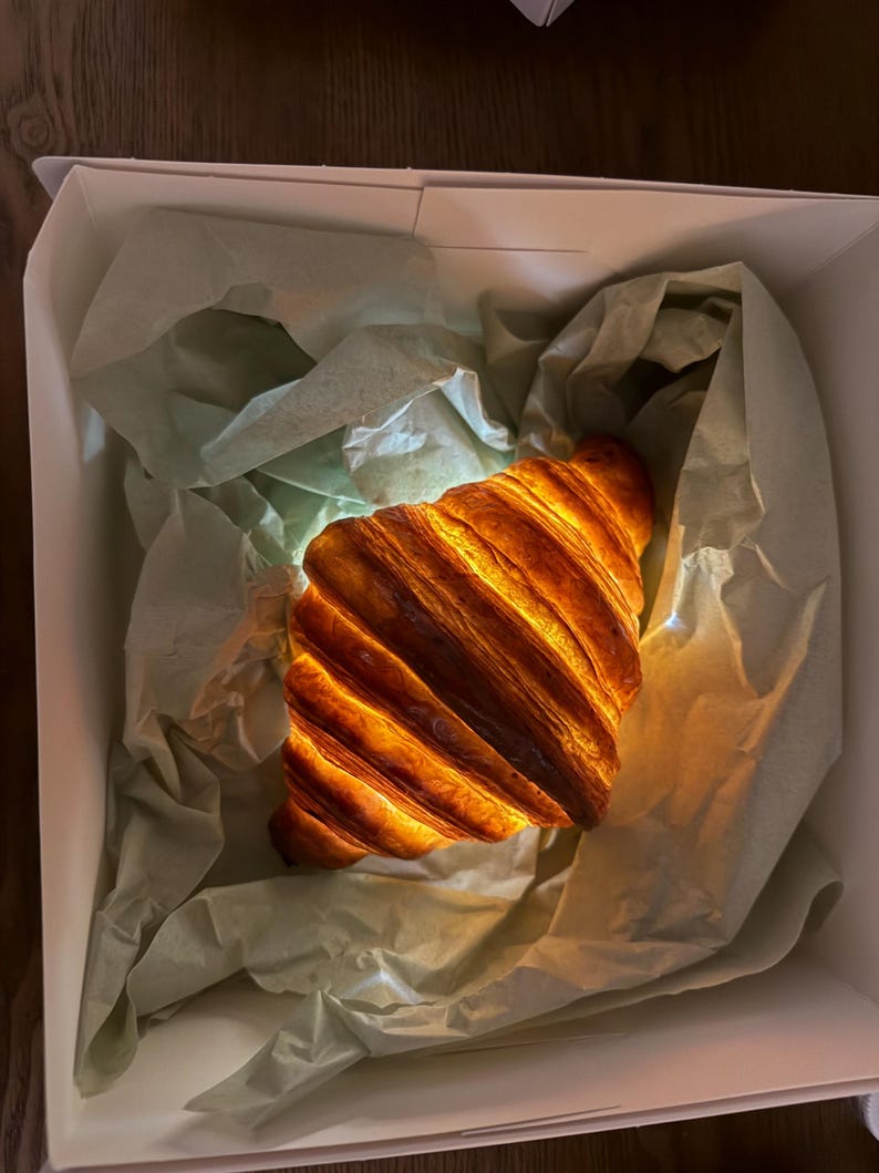 Lámpara con forma de croissant auténtico / Lámpara de resina con forma de comida / Decoración única para el hogar imagen 15