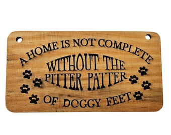 Reclaimed Wood Dog Paw Print Wa;; Decor