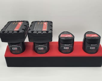 12V Battery Holder for Milwaukee M12, Dremel & Bosch - Magnetic Base - Secure Locking Mount