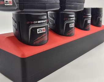 Super Strong Magnetic 4 x 12V Battery Holder for Milwaukee M12, Dremel & Bosch