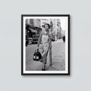 Vintage Paris Street Photography Print, Black and White Baguette Wall Art