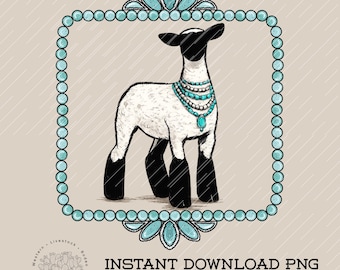 Show Sheep Turquoise PNG: Show Sheep, Livestock, Turquoise (Digital Download)