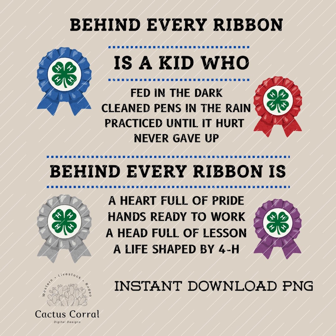 4-H Ribbon PNG: County Fair Design (digital Download) - Etsy