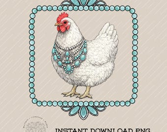 White Chicken Turquoise PNG: Livestock, Country Fair, Meat Bird PNG, FFA, 4-H