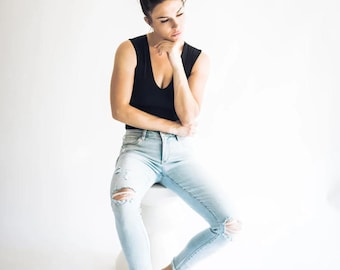 Verontruste skinny jeans