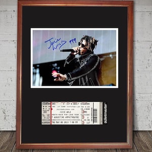 JUICE WRLD FRAMED 13&quot; x 17&quot; Signed Photo & Concert Ticket Display Repro rap hip-hop