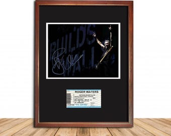 高品質ガラスフレーム入りピンク・フロイド、複製、サイン、写真