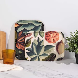 Rectangular tray 27×20 cm – Still Life Two | Serving tray, breakfast tray & decorative tray | Handmade from wood, sustainable