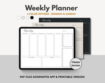 Undated Monthly Planner, Digital Monthly Calendar for GoodNotes iPad, Portrait Printable Editable PDF Template