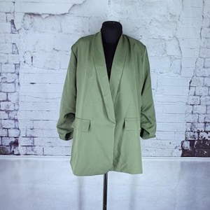 Boohoo Green Battle Boho Stylish Blazer Jacket Size 48