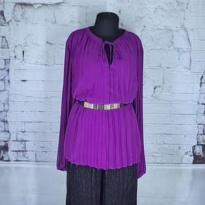 Marks & Spencer Stylish Pleated Chiffon Blouse Size 18
