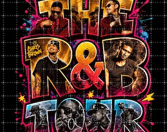 Design PNG per il tour R&B di Usher e Chris Brown del 2026 (download digitale)