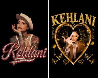 File PNG di Kehlani, design per t-shirt del tour mondiale in Nord America (download digitale)