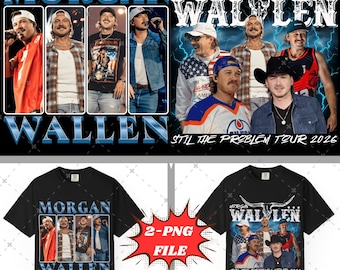 Morgan Wallen Still The Problem Tour 2026 2-PNG (file digitale) e pronto per la stampa.