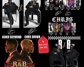 Raymond & Brown Tour 2026, design Usher x Chris Brown PNG (Download digitale)