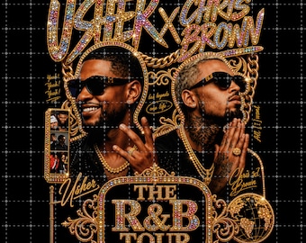 Raymond & Brown Tour 2026, design Usher x Chris Brown PNG (Download digitale)