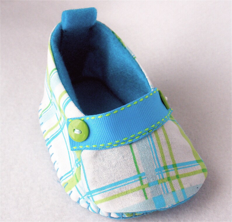 Boys Baby Shoes Hand Sewn Plaid Bootie and Bib Gift Set Etsy