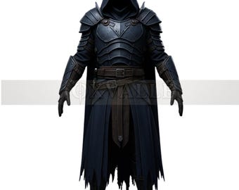 Disfraz de armadura de cuero artesanal: traje medieval de fantasía oscura