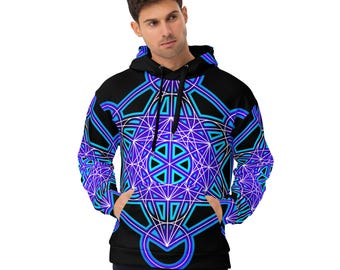 Sudadera con capucha Cubo de Metatrón / Jersey de Geometría Sagrada / Ropa urbana espiritual / Moda consciente unisex