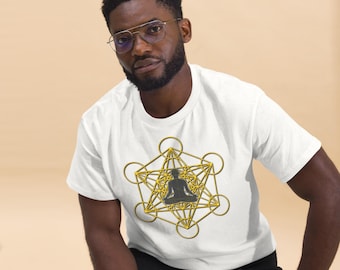 Sacred Geometry T-Shirt | Metatron's Cube Meditation Tee | Sacred Pause Shirt | Spiritual Streetwear | Conscious Fashion