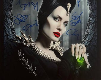 Maleficent Autographed by 6 Cast Members Hand-Signed Original Authentic Autographed 16" x 20" Movie Poster + COA Included