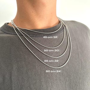 Fine silver rope chain necklace, Classic stainless steel chain, Silver plated men&#39;s necklace, Classic fine silver necklace