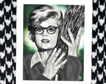 Angela Lansbury as Miss Eglantine Price Portrait Art Print