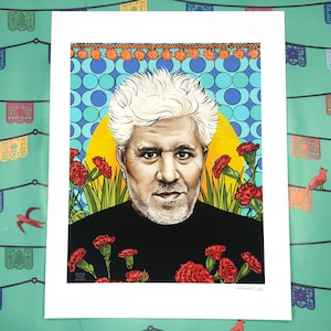 Stampa artistica con ritratto di Pedro Almodóvar