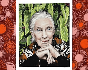 Jane Goodall Original Illustration Portrait Art Print