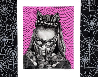 Eartha Kitt as Catwoman Portrait Art Print