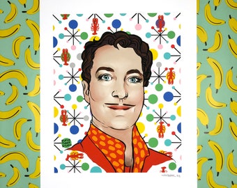 Fred Schneider of The B-52's Portrait Art Print