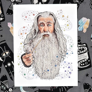 Sir Ian McKellen as GANDALF Original Portrait Art Print