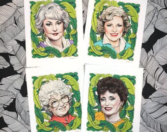 The Golden Girls Art Prints Full Set of 4 - Rose, Blanche, Dorothy & Sophia