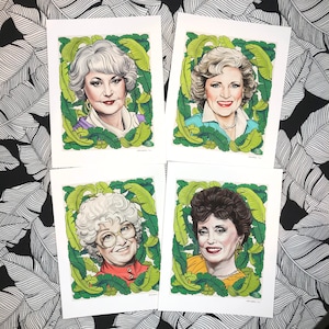 The Golden Girls Art Prints Full Set of 4 - Rose, Blanche, Dorothy & Sophia