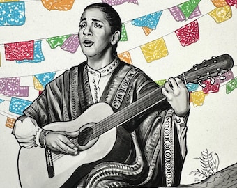 Chavela Vargas Original Illustration Rainbow Celebration Art Print