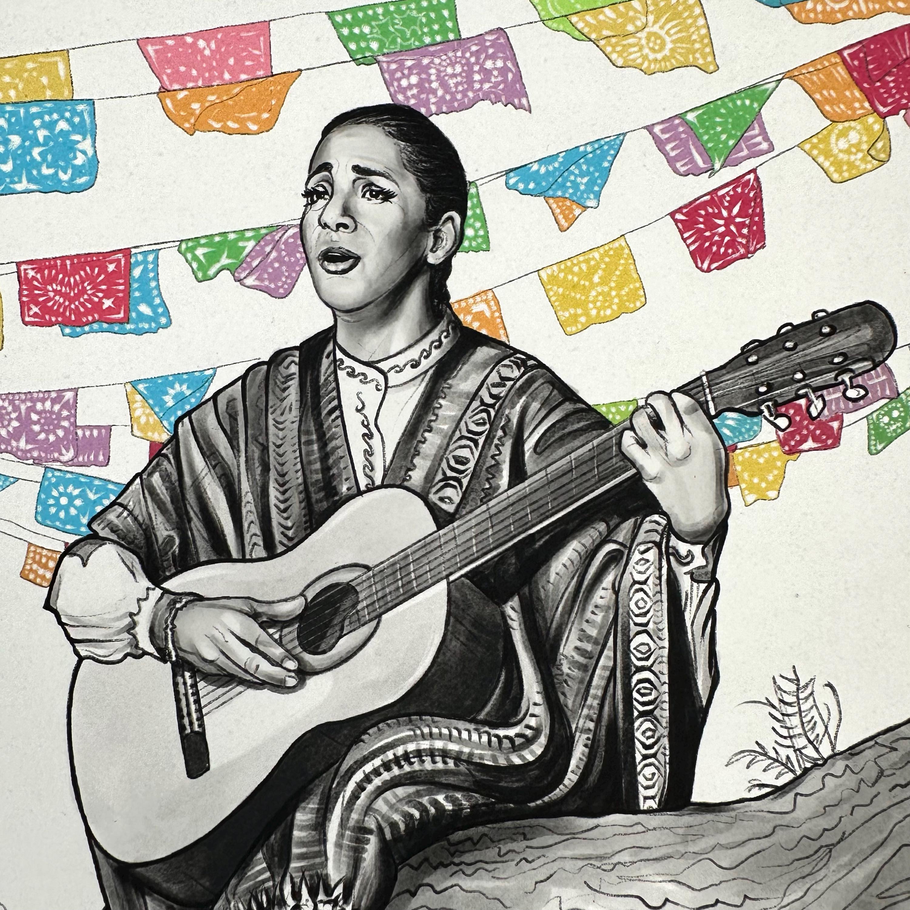 Chavela Vargas Original Illustration Rainbow Celebration Art Print