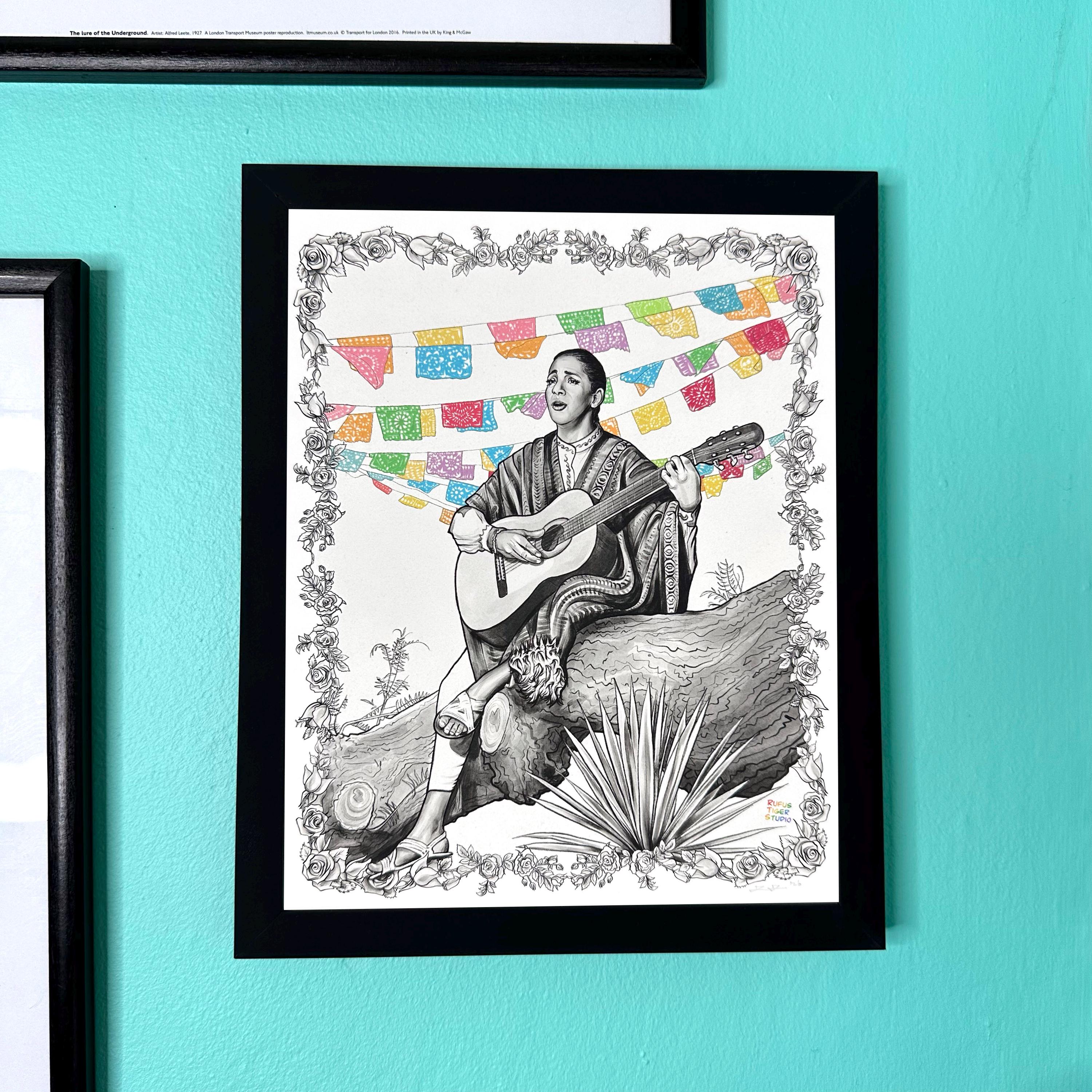 Chavela Vargas Original Illustration Rainbow Celebration Art Print
