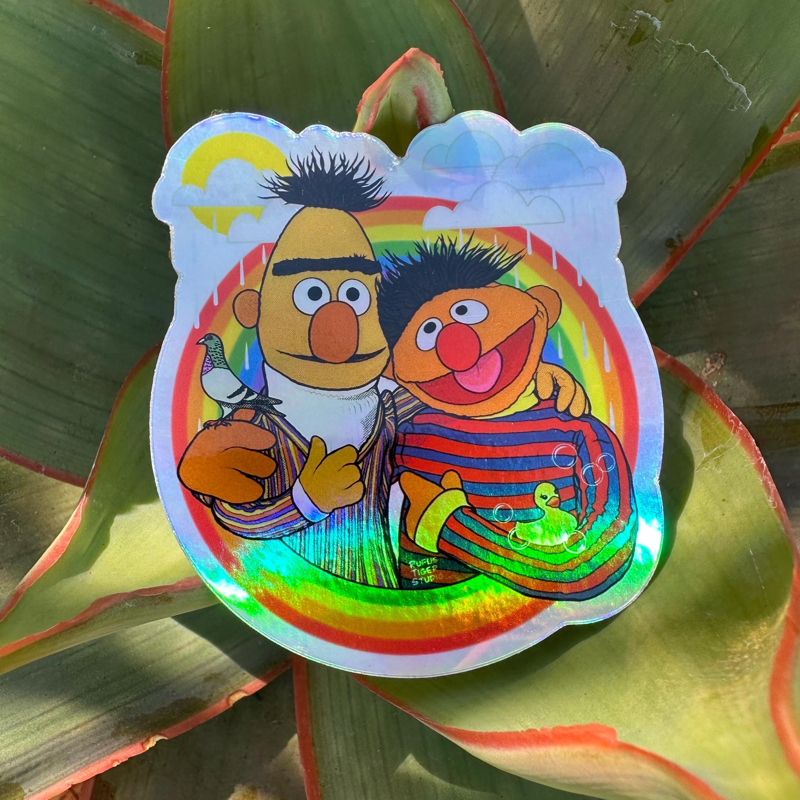 Embry Riddle Ernie Sticker Bert & Ernie Duckie Pigeon Holographic Rainbow Vinyl Sticker - Etsy