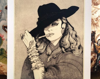 María Félix Fine Art Print of an Original Etching
