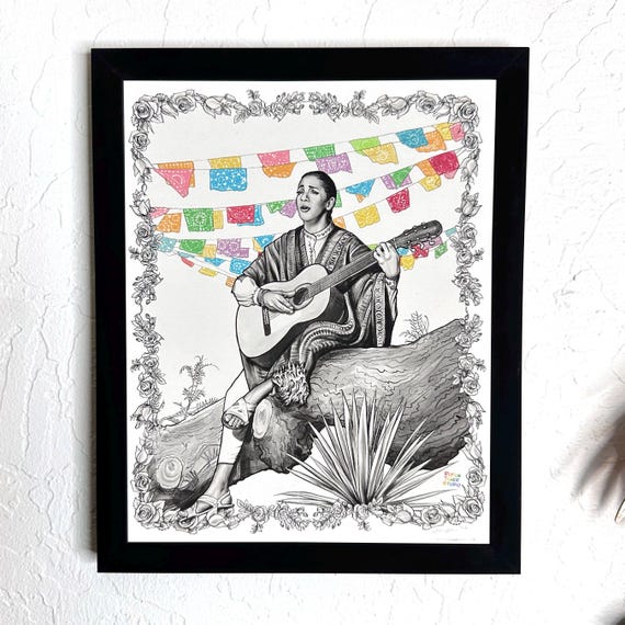 Chavela Vargas Original Illustration Rainbow Celebration Art Print