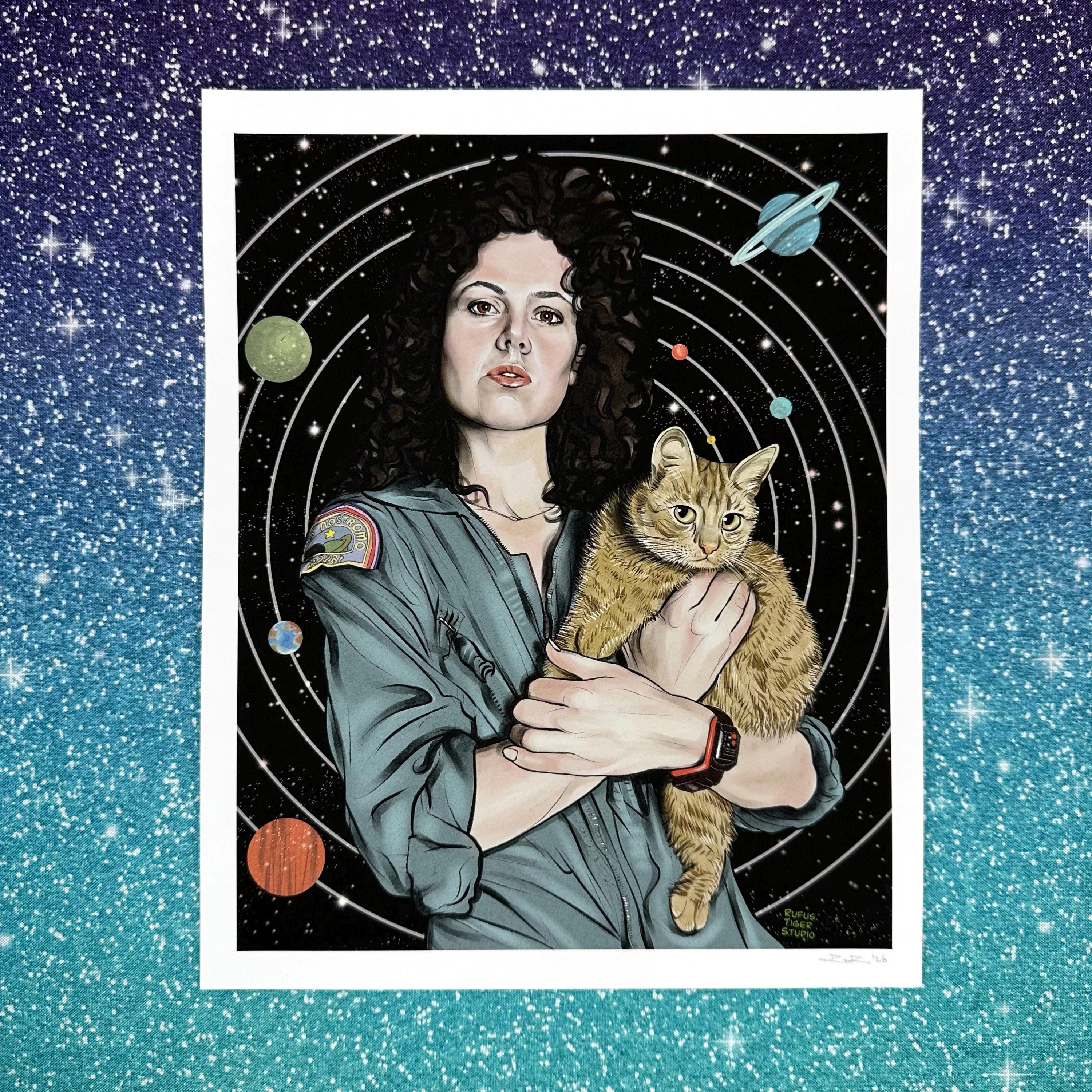 Sigourney Weaver as Ripley With Jonesy the Cat Alien Original