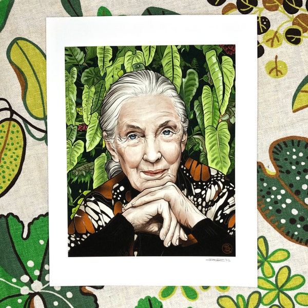 Jane Goodall Portrait Art Print