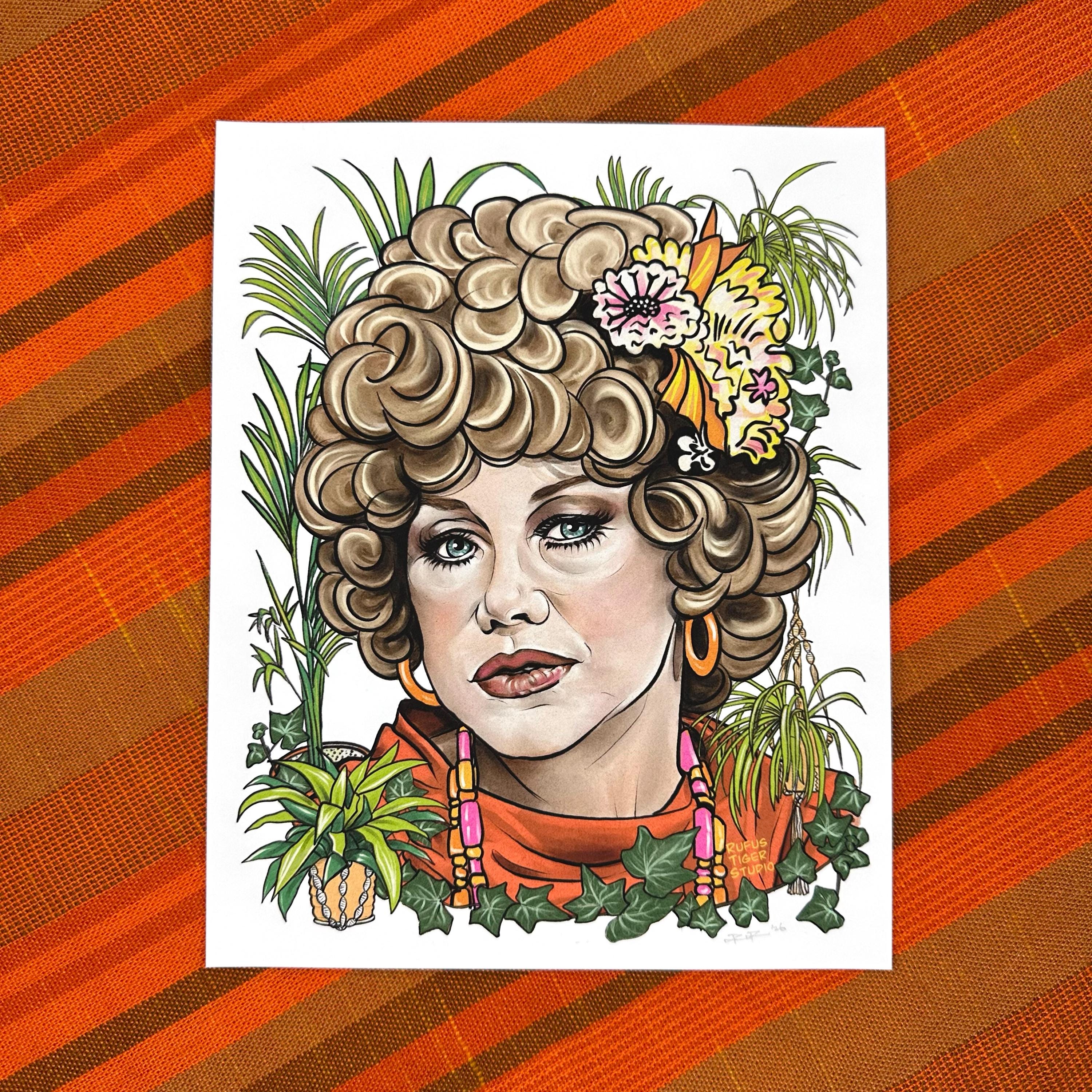 Mrs. Roper Portrait Illustration Fine Art Print - Etsy