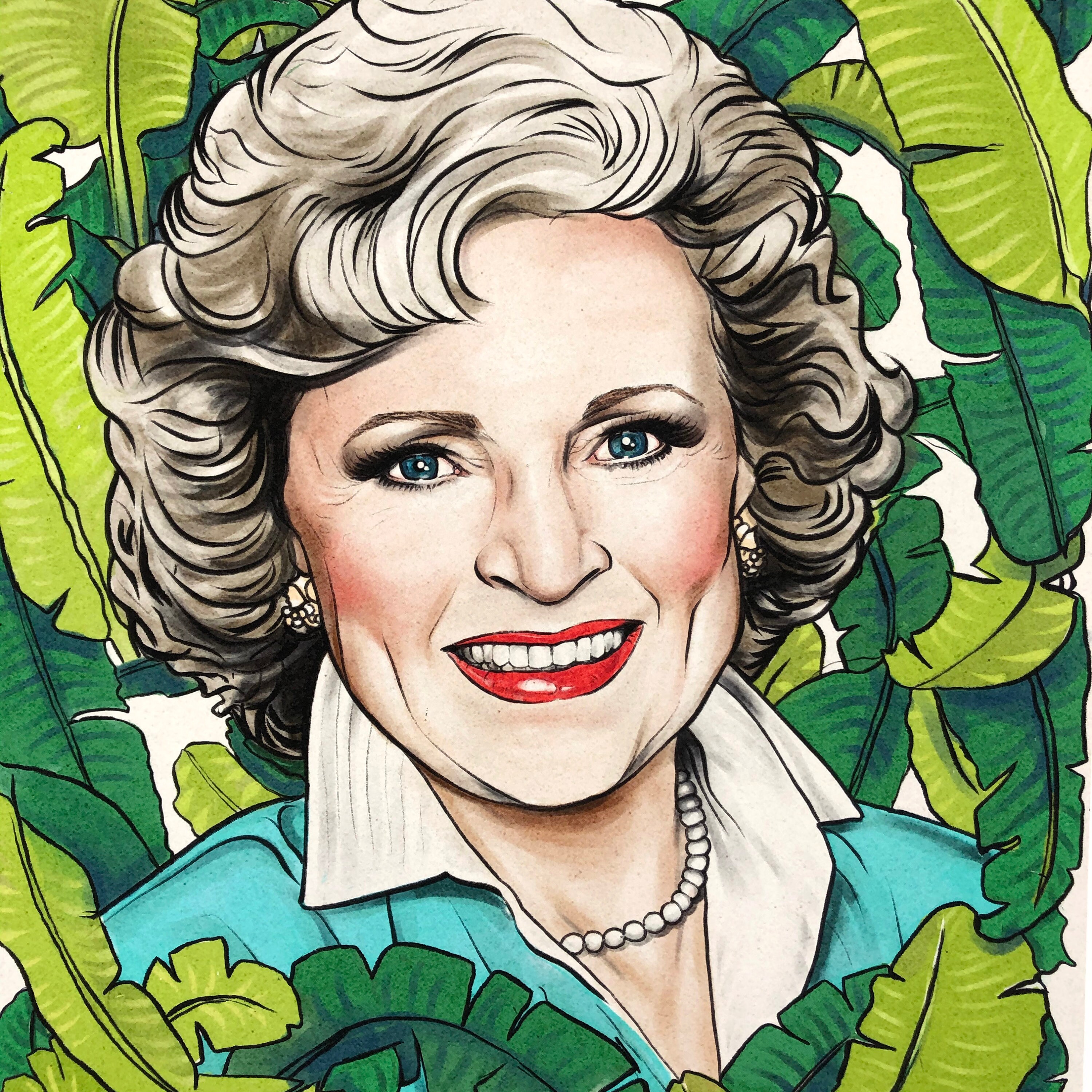 Betty White Portrait Art Print Etsy