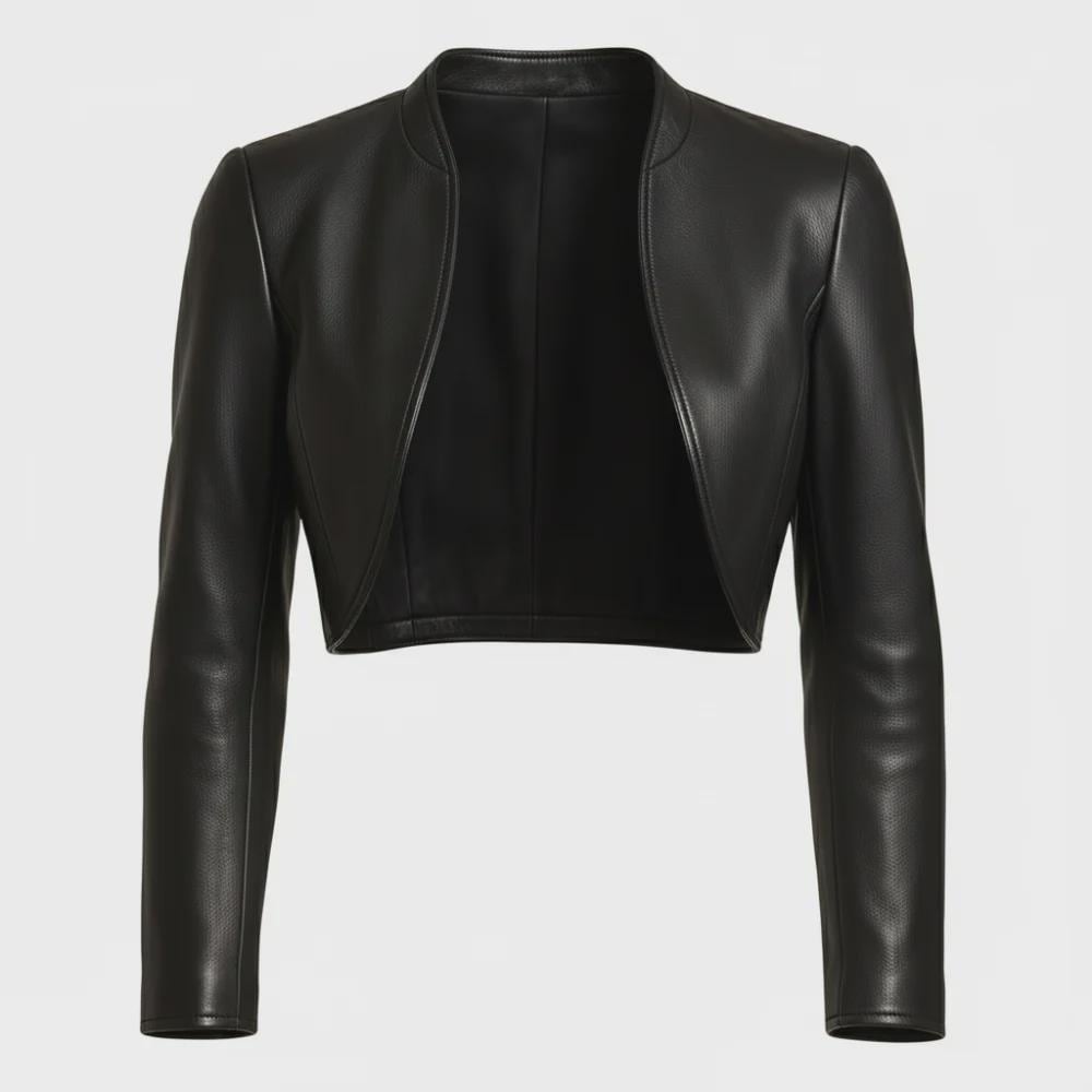 Boléro Vintage Pia Rucci Des Années 80 - Suède Noir Brodé De Perles - Taille 10 - Occasion Excellent état