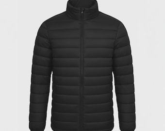 Unisex Handmade Black Puffer Jacket | Unisex Lightweight Jacket Coat