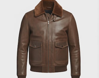 Vintage Golden Fleece Leather Bomber Flight Jacket – Made in USA