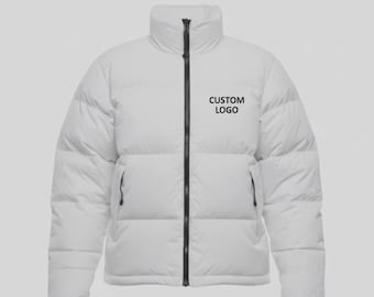 Handmade White Puffer Jacket | Unisex Puffer White Jacket