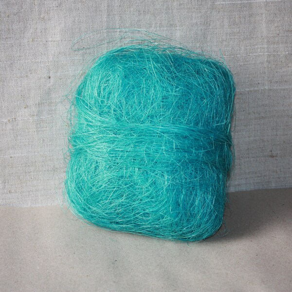 Sisal threads in bundle -  Turquoise Color = 2oz = 50 gram - Manila - Wedding Favors - Nautical Rope - Rug DIY