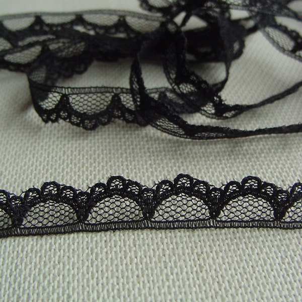 10 yards Black Lace - For Lingerie, Dolls clothing's, Costume Design, Scrapbooking, Sewing, Embellishing